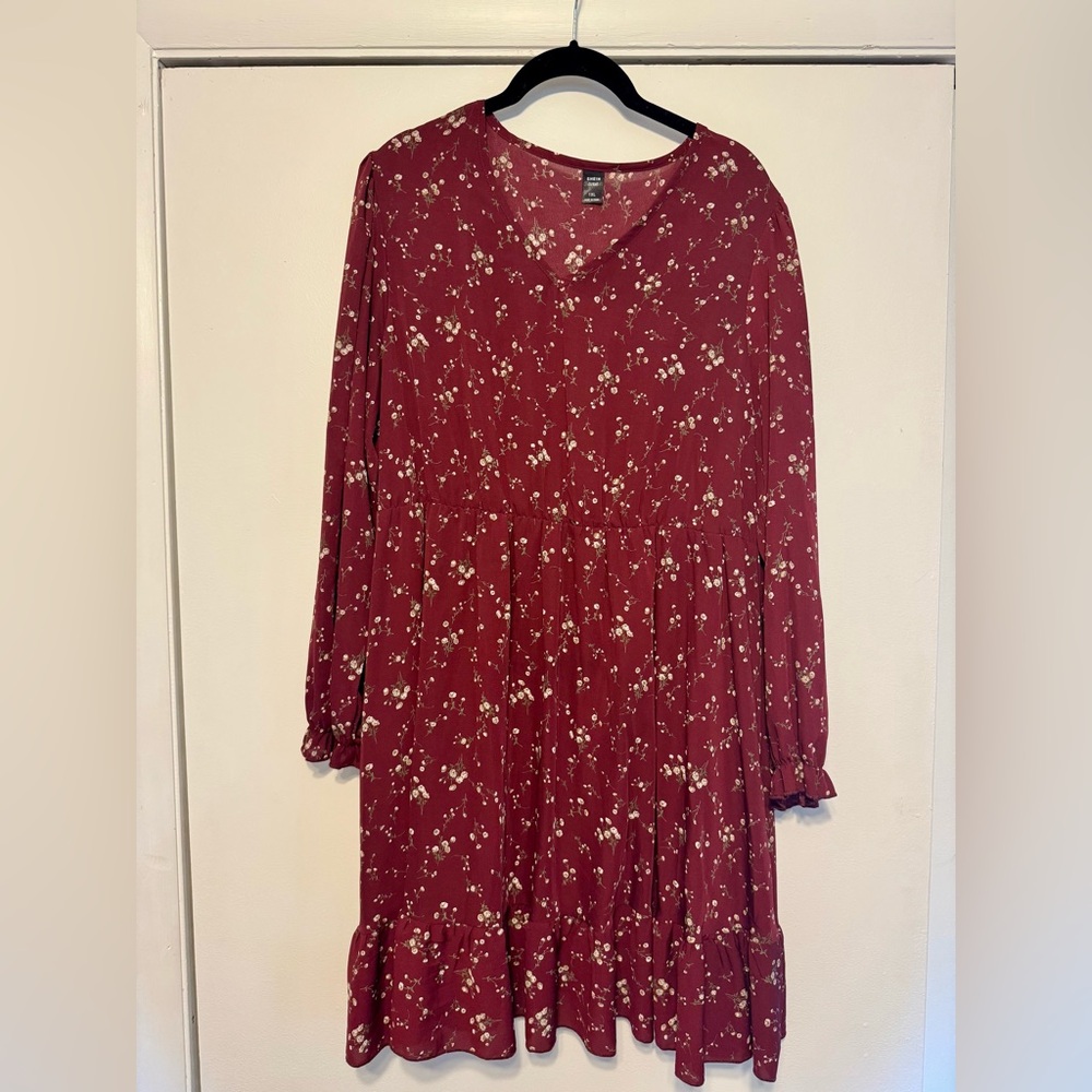 Maroon Floral Dress